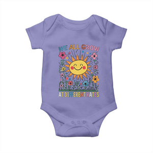 Special Education Baby Onesie We All Grow At Different Rates Inspirational Inclusion Sped Teacher TS02 Violet Print Your Wear