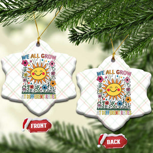 Special Education Ceramic Ornament We All Grow At Different Rates Inspirational Inclusion Sped Teacher TS02 Print Your Wear