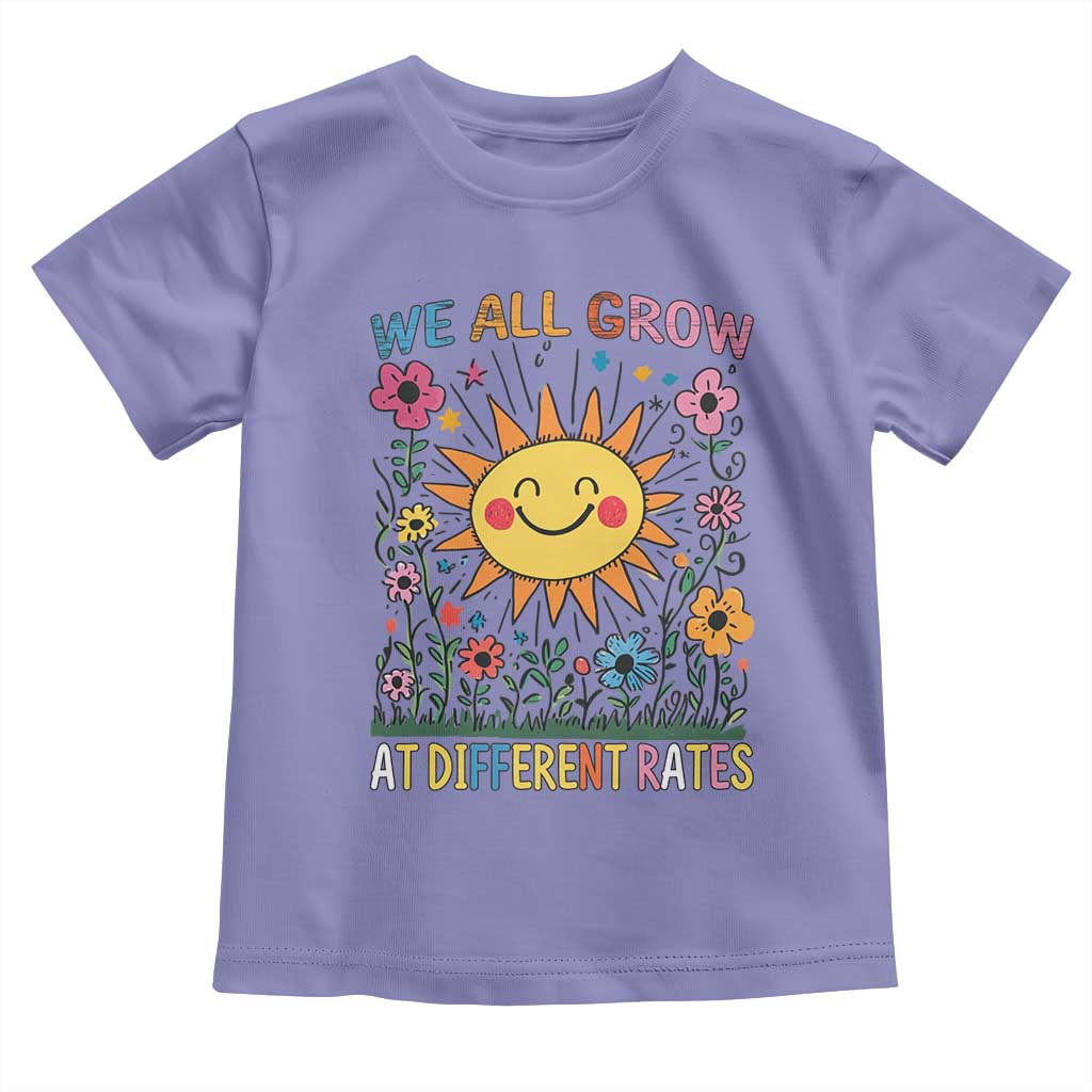 Special Education Toddler T Shirt We All Grow At Different Rates Inspirational Inclusion Sped Teacher TS02 Violet Print Your Wear