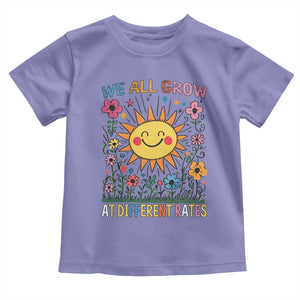 Special Education Toddler T Shirt We All Grow At Different Rates Inspirational Inclusion Sped Teacher TS02 Violet Print Your Wear