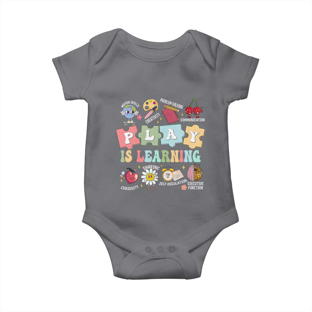 Special Education Baby Onesie Play is Learning Sped Teacher TS02 Charcoal Print Your Wear