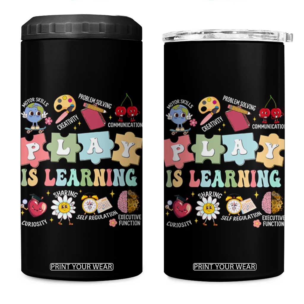 Special Education 4 in 1 Can Cooler Tumbler Play is Learning Sped Teacher TS02 One Size: 16 oz Black Print Your Wear