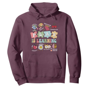 Special Education Hoodie Play is Learning Sped Teacher TS02 Maroon Print Your Wear