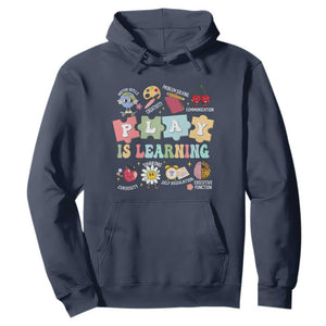 Special Education Hoodie Play is Learning Sped Teacher TS02 Navy Print Your Wear