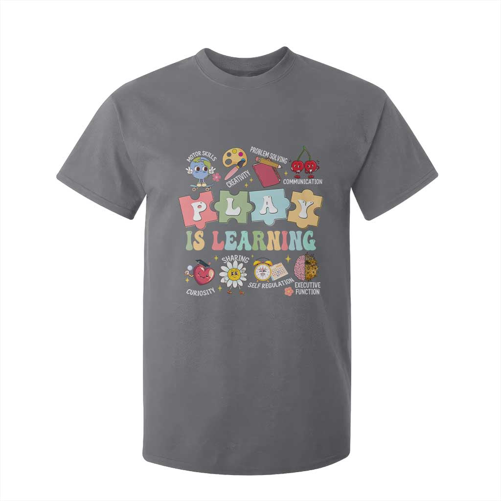 Special Education T Shirt For Kid Play is Learning Sped Teacher TS02 Charcoal Print Your Wear