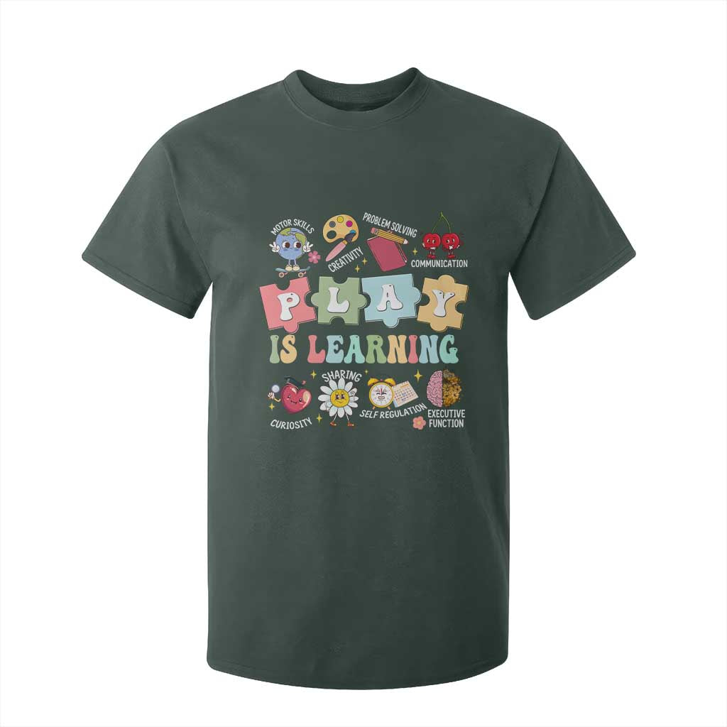 Special Education T Shirt For Kid Play is Learning Sped Teacher TS02 Dark Forest Green Print Your Wear