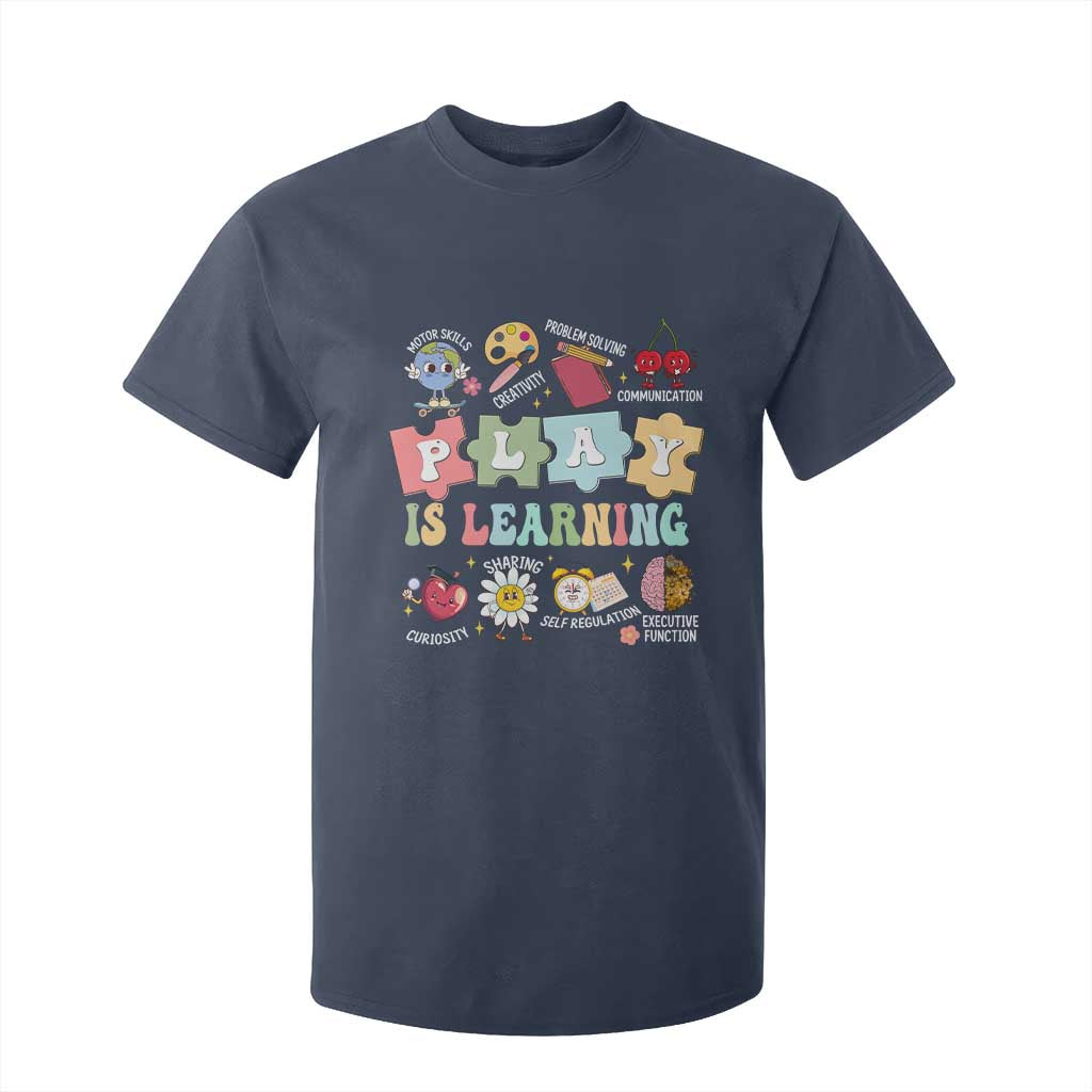 Special Education T Shirt For Kid Play is Learning Sped Teacher TS02 Navy Print Your Wear