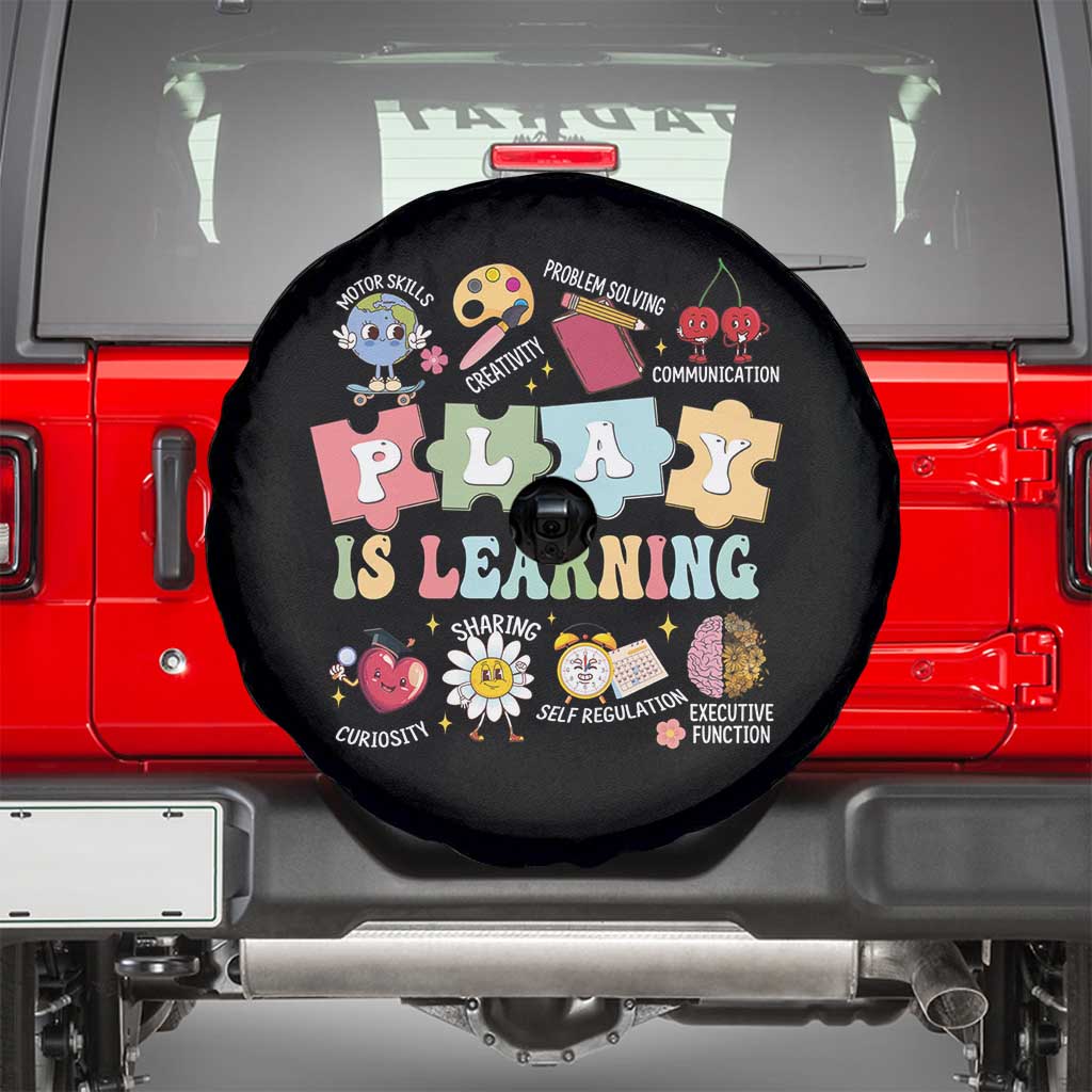 Special Education Spare Tire Cover Play is Learning Sped Teacher TS02 Black Print Your Wear