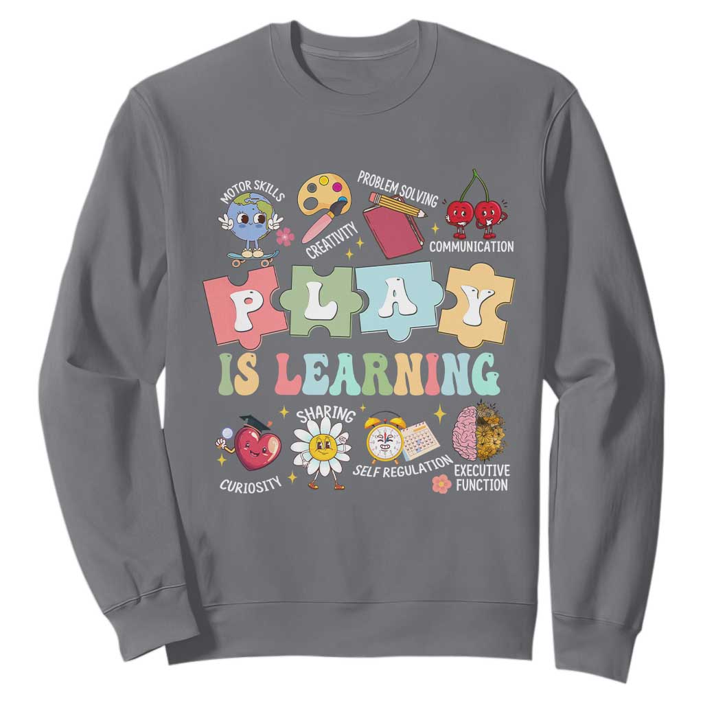 Special Education Sweatshirt Play is Learning Sped Teacher TS02 Charcoal Print Your Wear