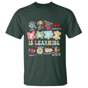Special Education T Shirt Play is Learning Sped Teacher TS02 Dark Forest Green Print Your Wear