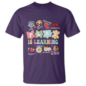 Special Education T Shirt Play is Learning Sped Teacher TS02 Purple Print Your Wear