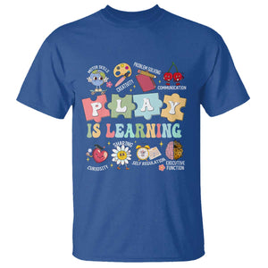 Special Education T Shirt Play is Learning Sped Teacher TS02 Royal Blue Print Your Wear