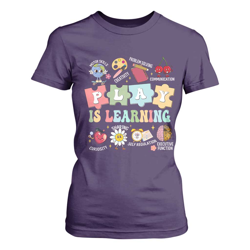 Special Education T Shirt For Women Play is Learning Sped Teacher TS02 Purple Print Your Wear