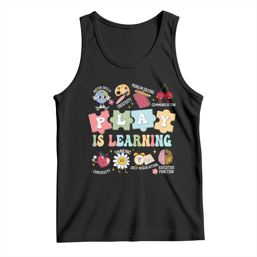 Special Education Tank Top Play is Learning Sped Teacher TS02 Black Print Your Wear