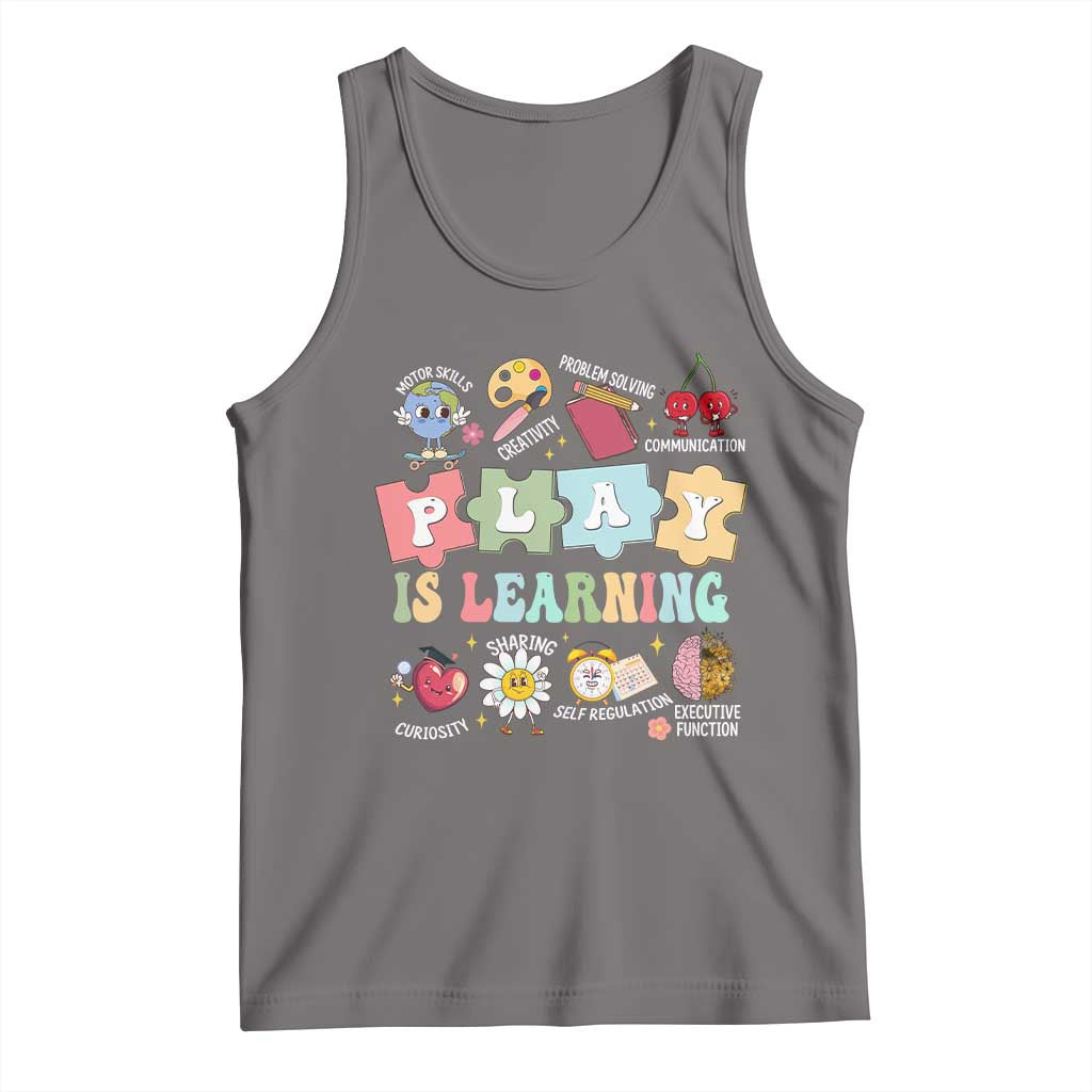 Special Education Tank Top Play is Learning Sped Teacher TS02 Deep Heather Print Your Wear