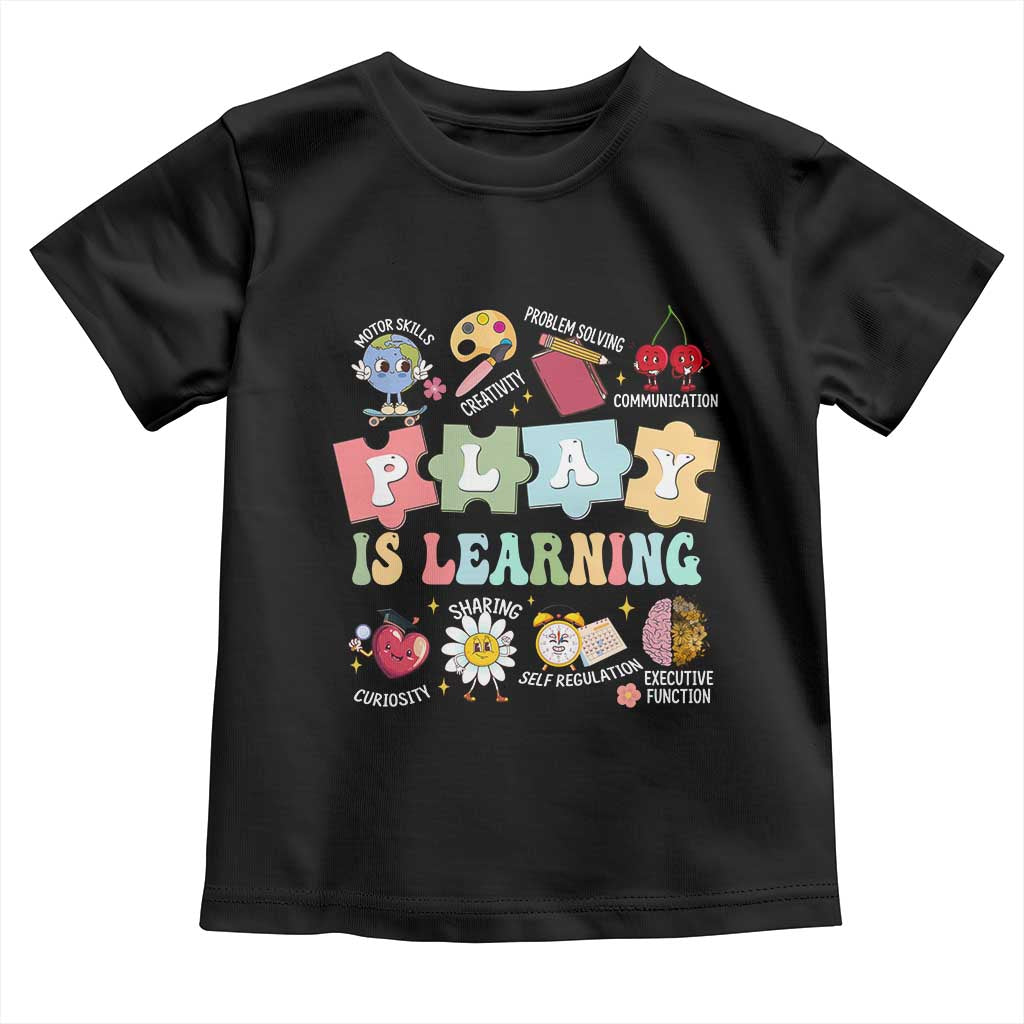 Special Education Toddler T Shirt Play is Learning Sped Teacher TS02 Black Print Your Wear