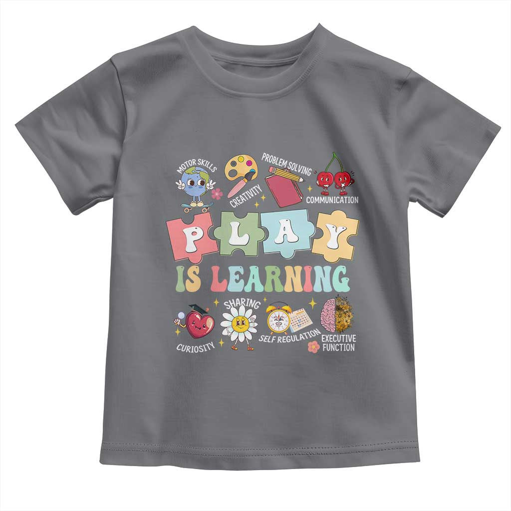 Special Education Toddler T Shirt Play is Learning Sped Teacher TS02 Charcoal Print Your Wear