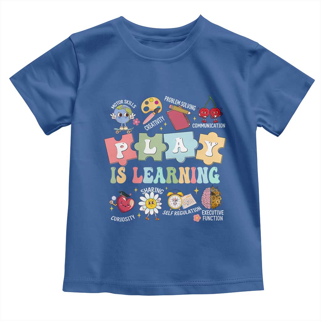 Special Education Toddler T Shirt Play is Learning Sped Teacher TS02 Royal Blue Print Your Wear