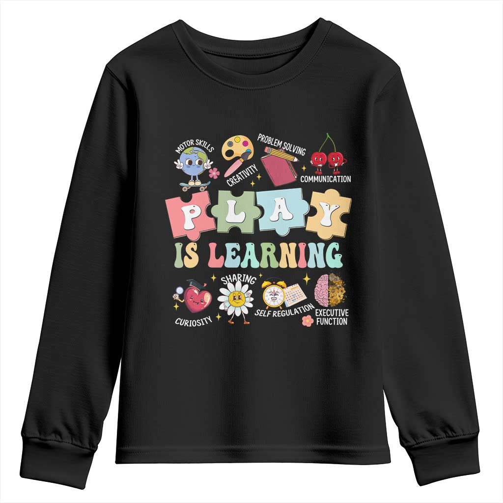 Special Education Youth Sweatshirt Play is Learning Sped Teacher TS02 Black Print Your Wear