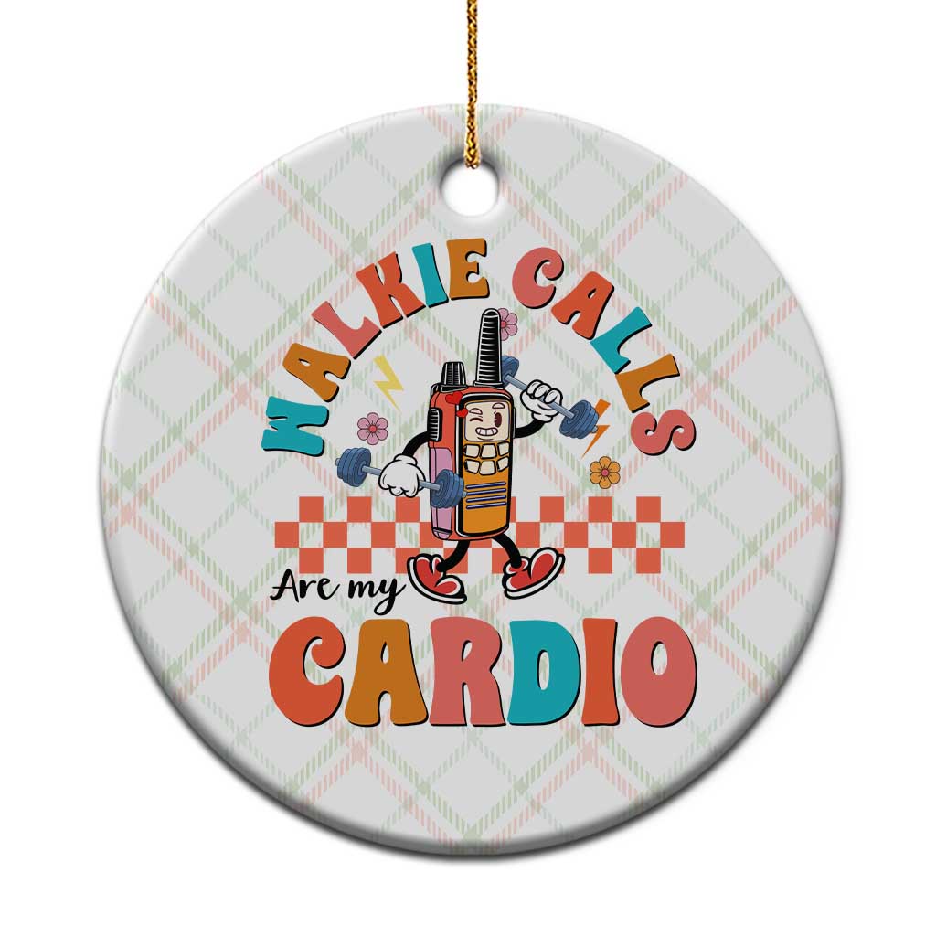 Special Education Ceramic Ornament Walkie Calls Are My Cardio Inspirational ABA SPED TS02 1pc Christmas Plaid Print Your Wear