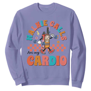 Special Education Sweatshirt Walkie Calls Are My Cardio Inspirational ABA SPED TS02 Violet Print Your Wear