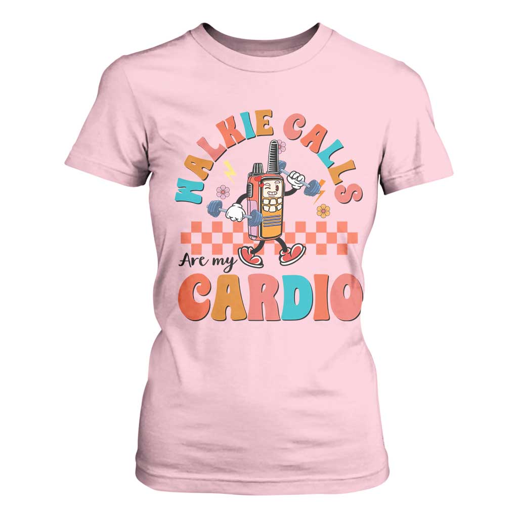Special Education T Shirt For Women Walkie Calls Are My Cardio Inspirational ABA SPED TS02 Light Pink Print Your Wear