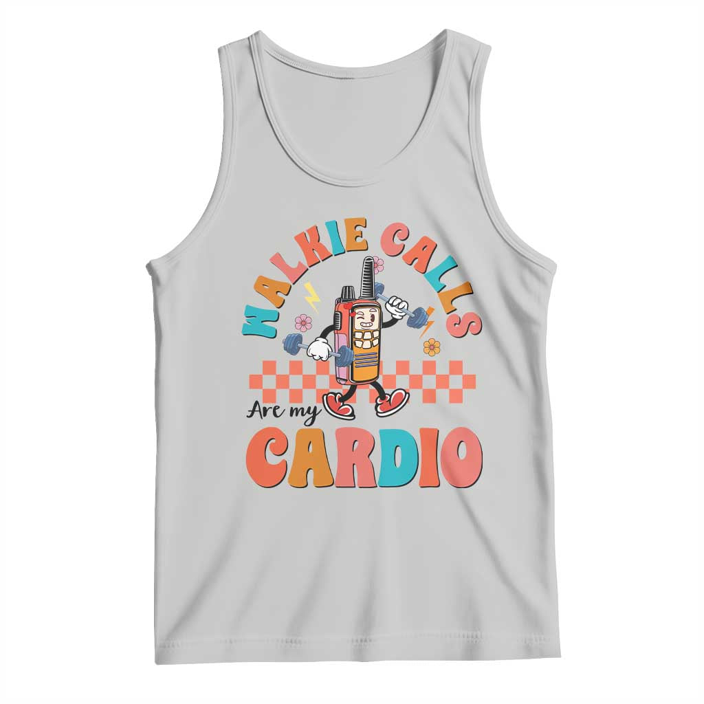 Special Education Tank Top Walkie Calls Are My Cardio Inspirational ABA SPED TS02 Ash Print Your Wear