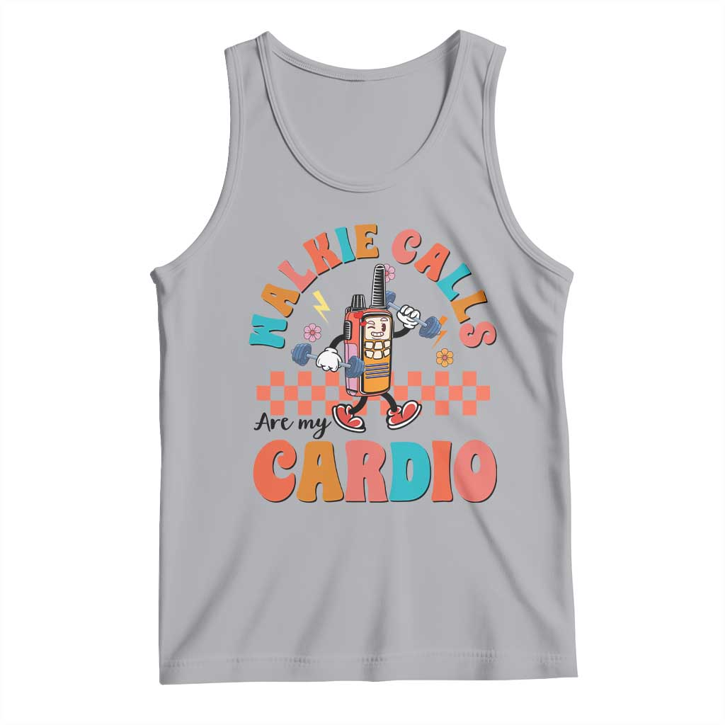 Special Education Tank Top Walkie Calls Are My Cardio Inspirational ABA SPED TS02 Athletic Heather Print Your Wear