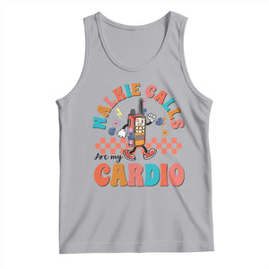 Special Education Tank Top Walkie Calls Are My Cardio Inspirational ABA SPED TS02 Athletic Heather Print Your Wear