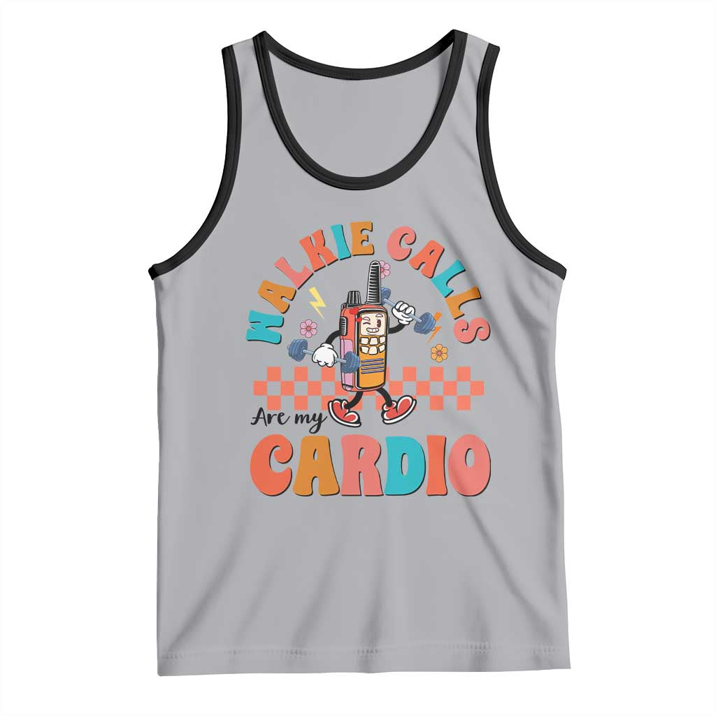 Special Education Tank Top Walkie Calls Are My Cardio Inspirational ABA SPED TS02 Athletic Heather Black Print Your Wear