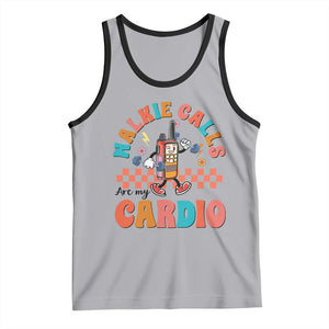 Special Education Tank Top Walkie Calls Are My Cardio Inspirational ABA SPED TS02 Athletic Heather Black Print Your Wear