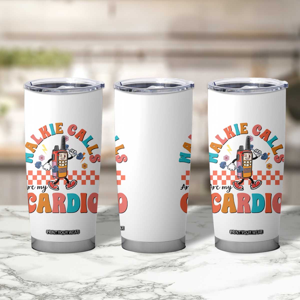 Special Education Tumbler Cup Walkie Calls Are My Cardio Inspirational ABA SPED TS02 Print Your Wear