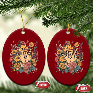 Special Education Ceramic Ornament Sign Language ASL Love Needs No Words TS02 Print Your Wear