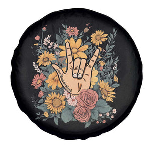 Special Education Spare Tire Cover Sign Language ASL Love Needs No Words TS02 Print Your Wear