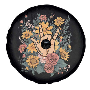 Special Education Spare Tire Cover Sign Language ASL Love Needs No Words TS02 Print Your Wear