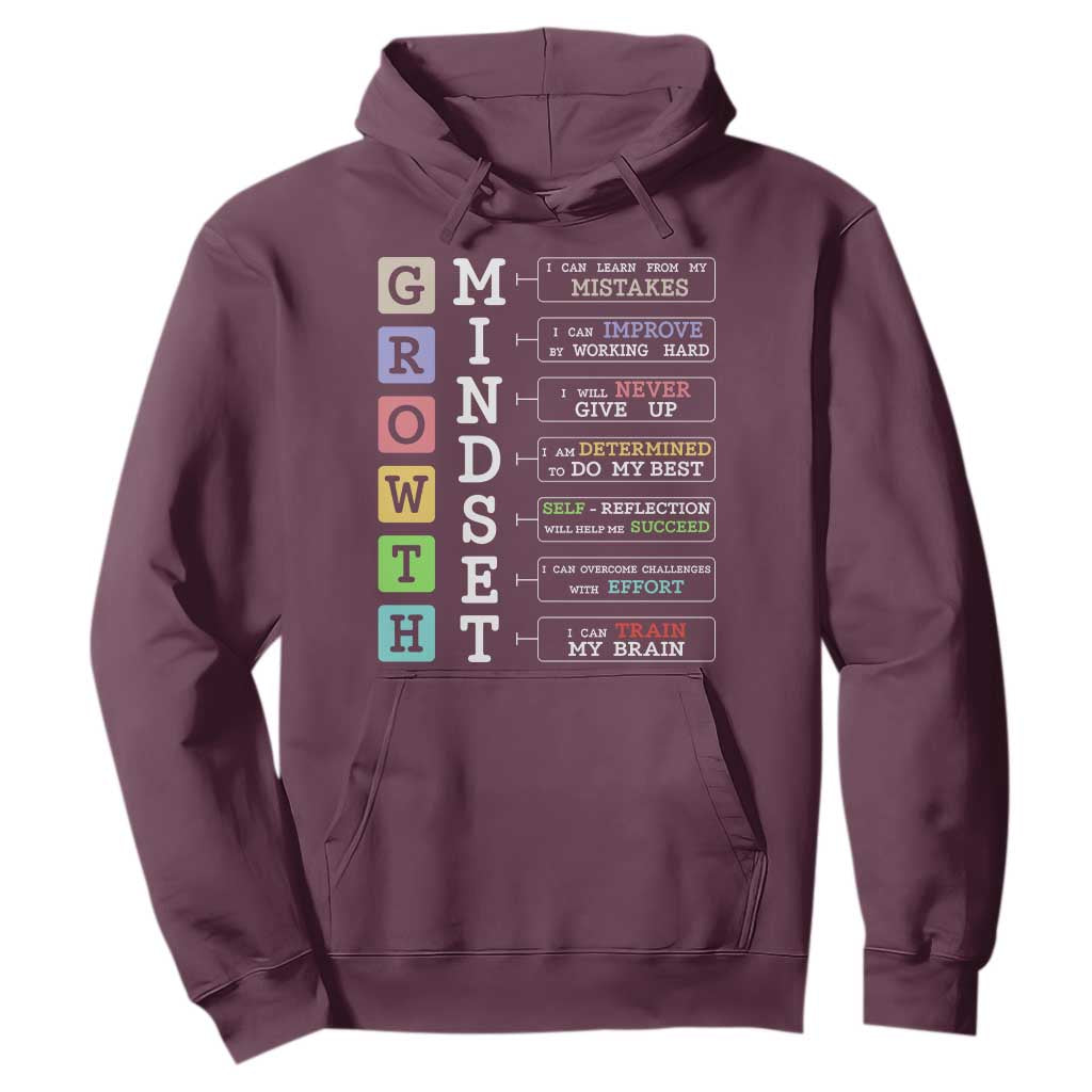 Special Education Hoodie Growth Mindset Positive Inspiration TS02 Maroon Print Your Wear
