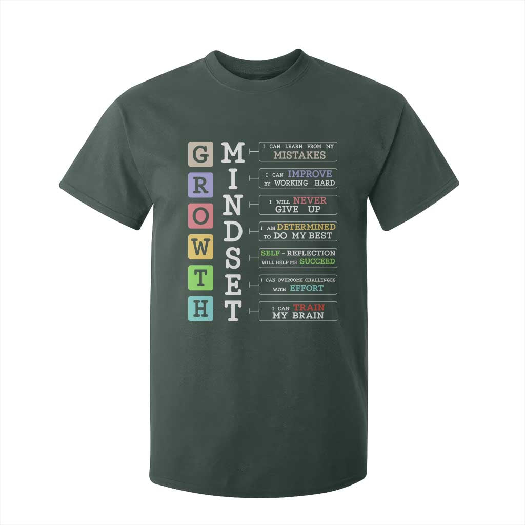 Special Education T Shirt For Kid Growth Mindset Positive Inspiration TS02 Dark Forest Green Print Your Wear