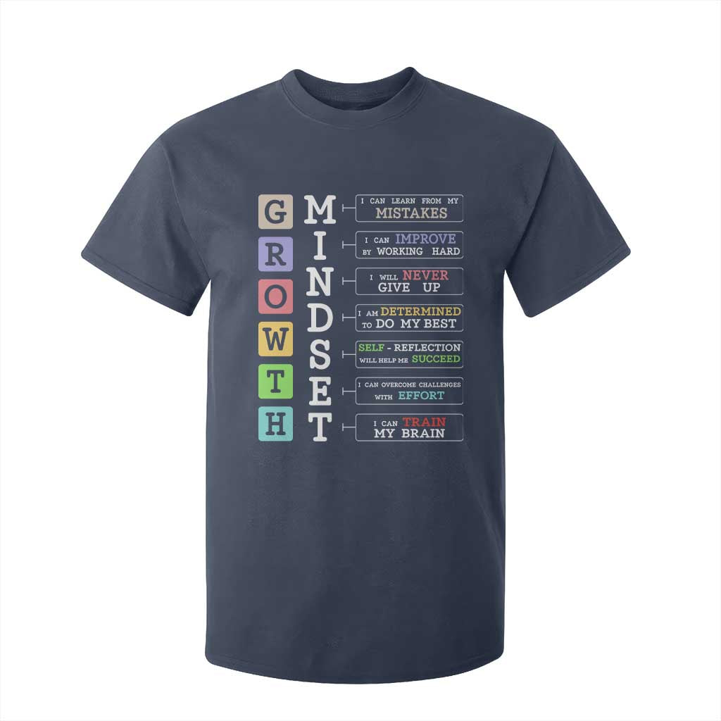 Special Education T Shirt For Kid Growth Mindset Positive Inspiration TS02 Navy Print Your Wear