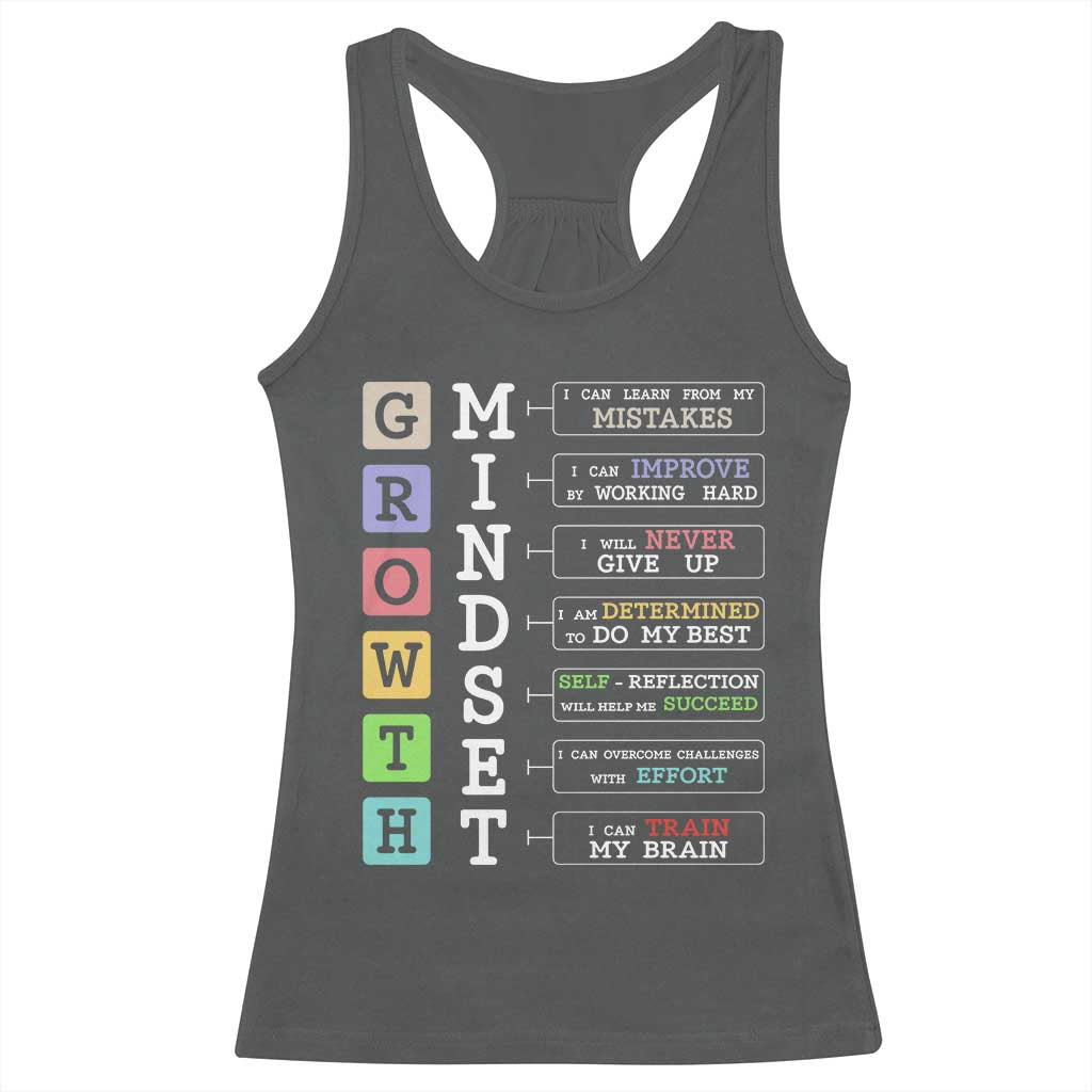 Special Education Racerback Tank Top Growth Mindset Positive Inspiration TS02 Dark Heather Print Your Wear