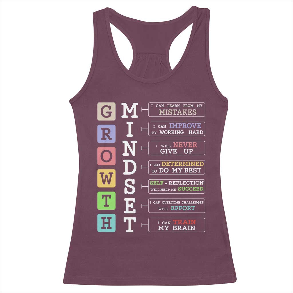Special Education Racerback Tank Top Growth Mindset Positive Inspiration TS02 Maroon Print Your Wear