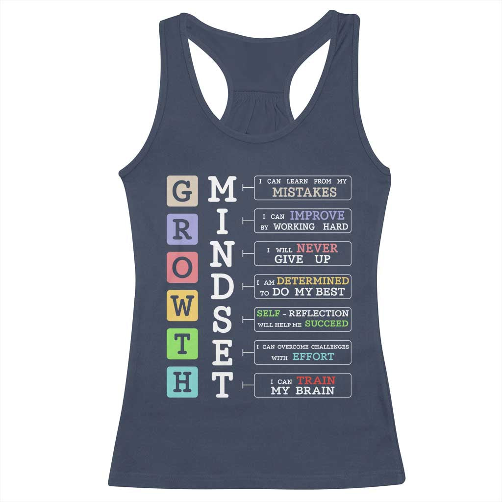 Special Education Racerback Tank Top Growth Mindset Positive Inspiration TS02 Navy Print Your Wear