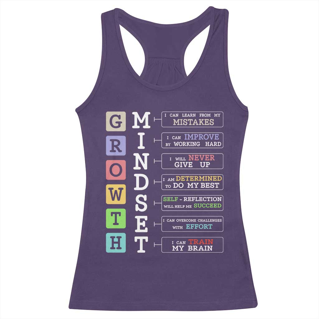 Special Education Racerback Tank Top Growth Mindset Positive Inspiration TS02 Purple Print Your Wear