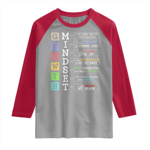 Special Education Raglan Shirt Growth Mindset Positive Inspiration TS02 Sport Gray Red Print Your Wear