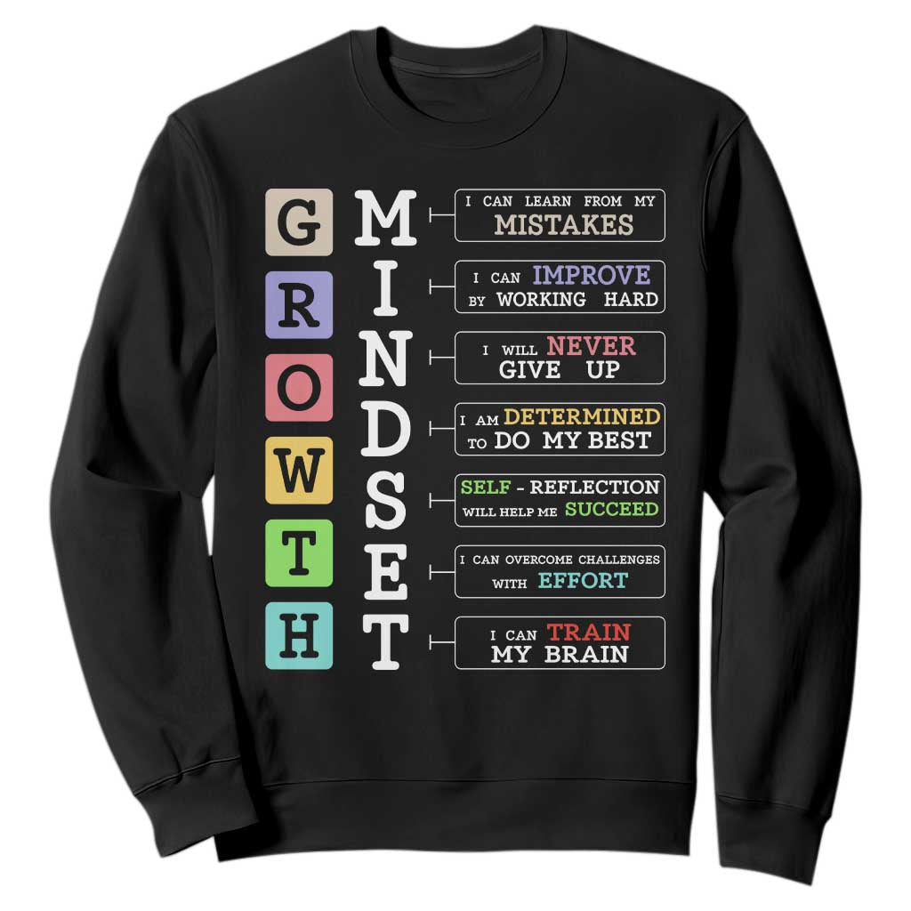 Special Education Sweatshirt Growth Mindset Positive Inspiration TS02 Black Print Your Wear