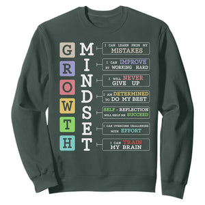 Special Education Sweatshirt Growth Mindset Positive Inspiration TS02 Dark Forest Green Print Your Wear
