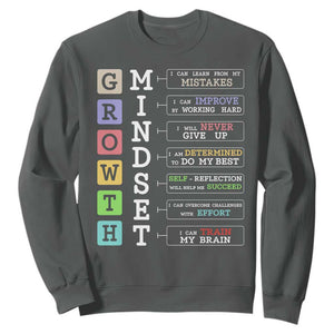 Special Education Sweatshirt Growth Mindset Positive Inspiration TS02 Dark Heather Print Your Wear