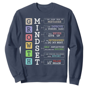 Special Education Sweatshirt Growth Mindset Positive Inspiration TS02 Navy Print Your Wear
