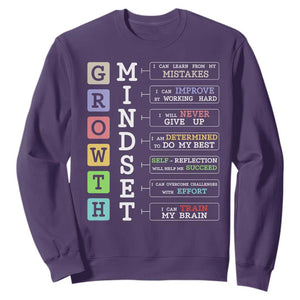 Special Education Sweatshirt Growth Mindset Positive Inspiration TS02 Purple Print Your Wear