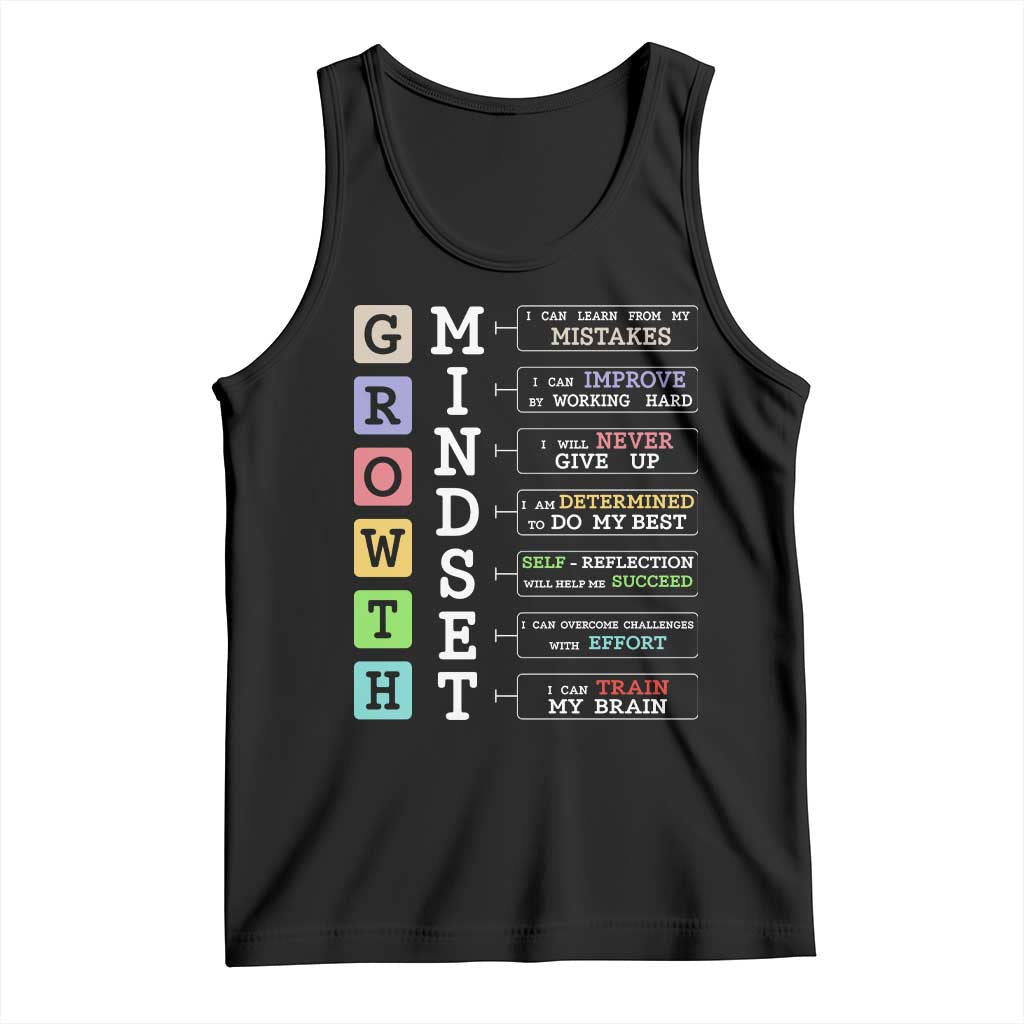Special Education Tank Top Growth Mindset Positive Inspiration TS02 Black Print Your Wear
