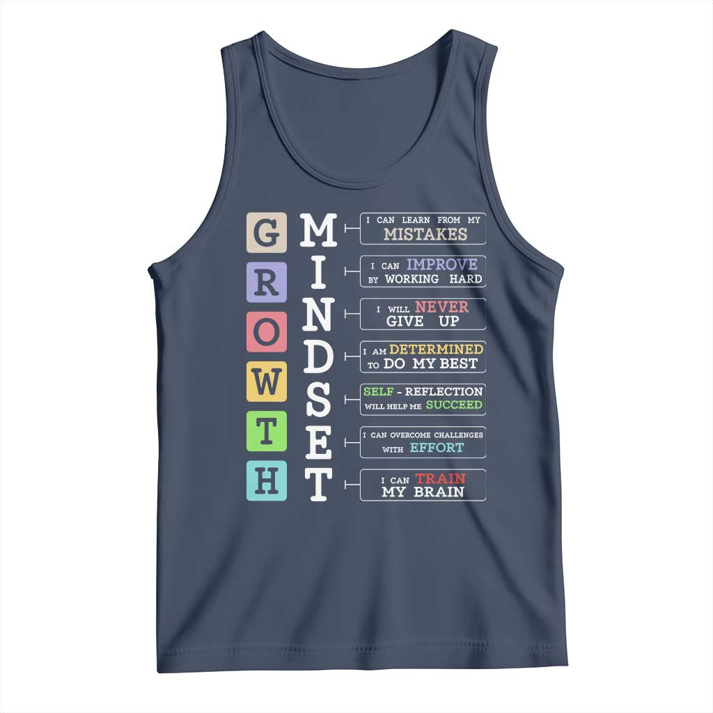 Special Education Tank Top Growth Mindset Positive Inspiration TS02 Navy Print Your Wear